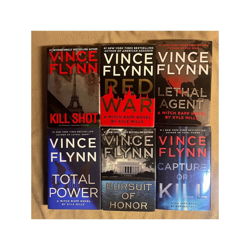 Vince Flynn Mitch Rapp Books 6‎ Hardcover Kill Shot Red War Total Power Thriller